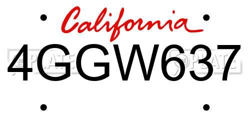 4GGW637 California License Plate