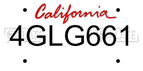 4GLG661 California License Plate