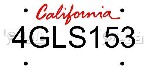 4GLS153 California License Plate