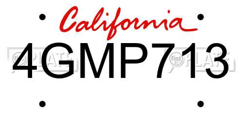 4GMP713 California License Plate