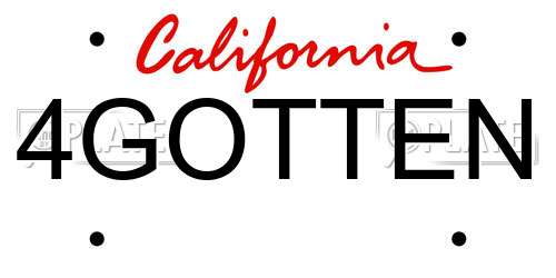 4GOTTEN California License Plate