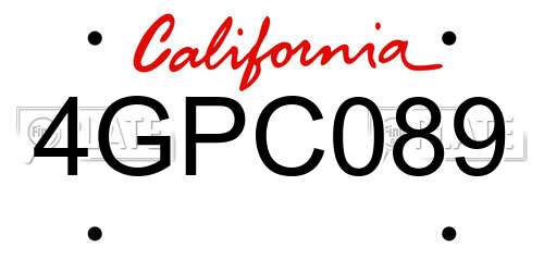 4GPC089 California License Plate