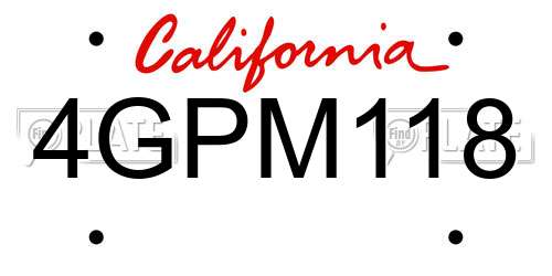 4GPM118 California License Plate