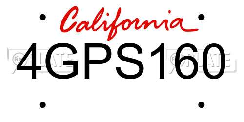 4GPS160 California License Plate