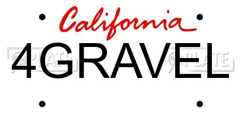 4GRAVEL California License Plate