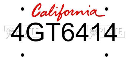4GT6414 California License Plate