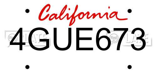 4GUE673 California License Plate