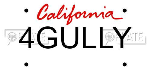4GULLY California License Plate
