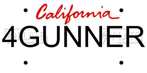 4GUNNER California License Plate