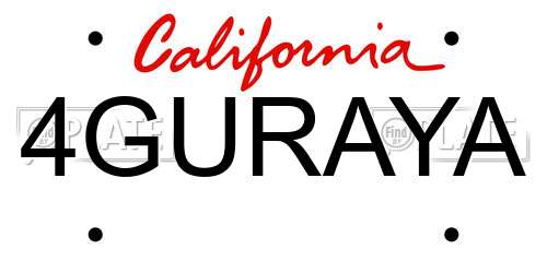 4GURAYA California License Plate