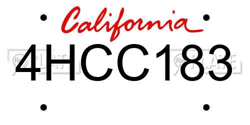 4HCC183 California License Plate