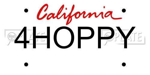 4HOPPY California License Plate