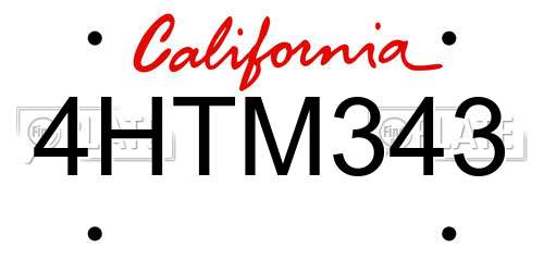 4HTM343 California License Plate