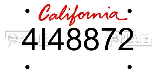 4I48872 California License Plate