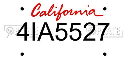 4IA5527 California License Plate
