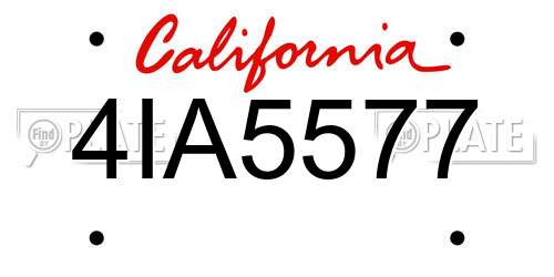 4IA5577 California License Plate