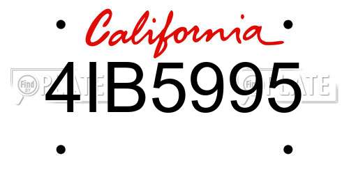 4IB5995 California License Plate