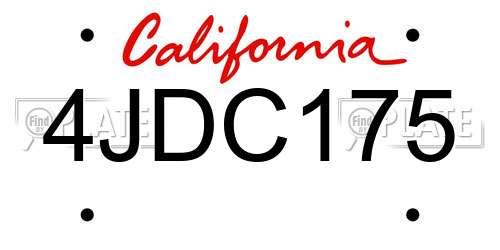 4JDC175 California License Plate