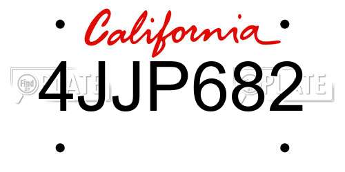 4JJP682 California License Plate