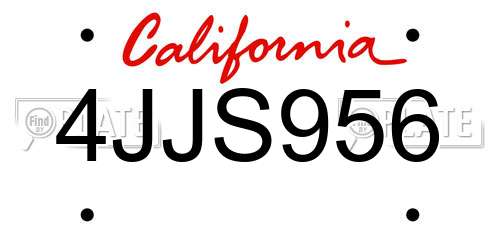 4JJS956 California License Plate