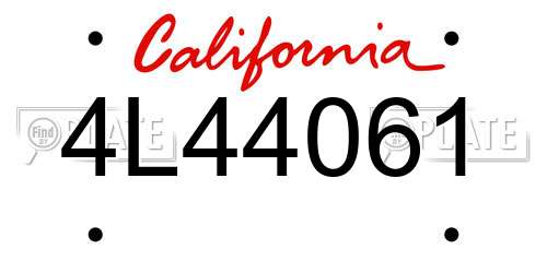 4L44061 California License Plate