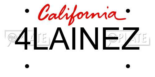 4LAINEZ California License Plate