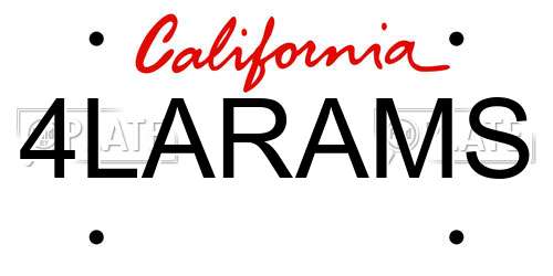 4LARAMS California License Plate