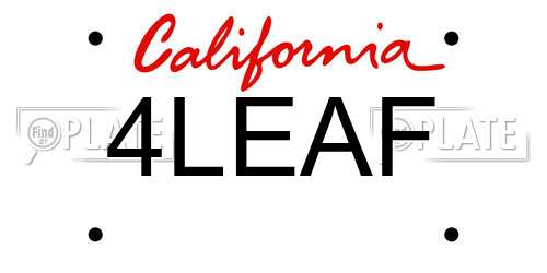4LEAF California License Plate