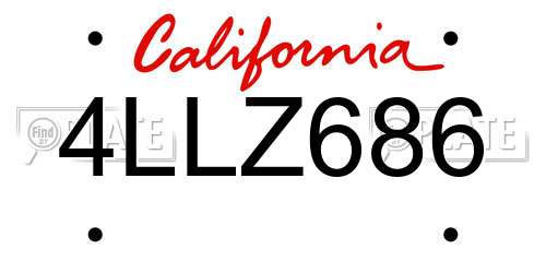 4LLZ686 California License Plate