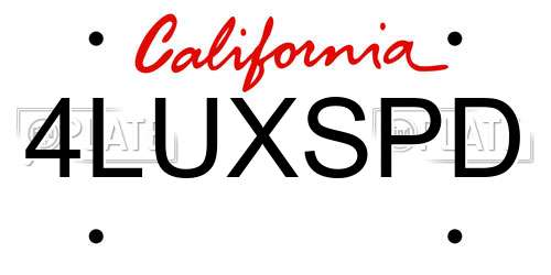 4LUXSPD California License Plate