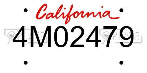 4M02479 California License Plate