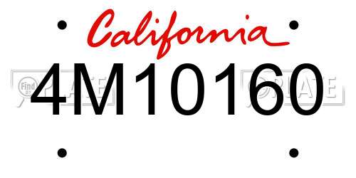 4M10160 California License Plate