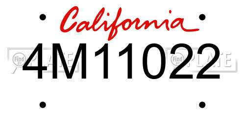 4M11022 California License Plate
