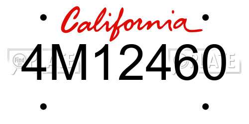 4M12460 California License Plate