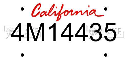 4M14435 California License Plate