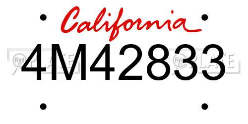 4M42833 California License Plate