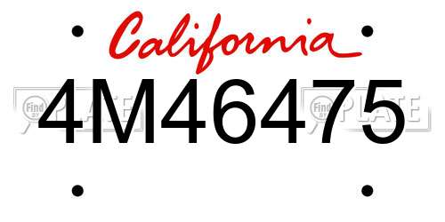 4M46475 California License Plate