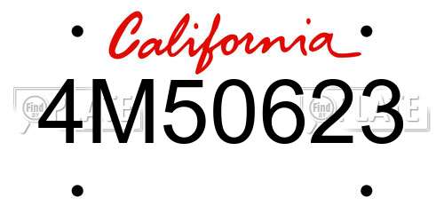 4M50623 California License Plate