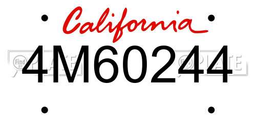 4M60244 California License Plate
