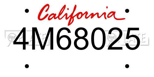 4M68025 California License Plate