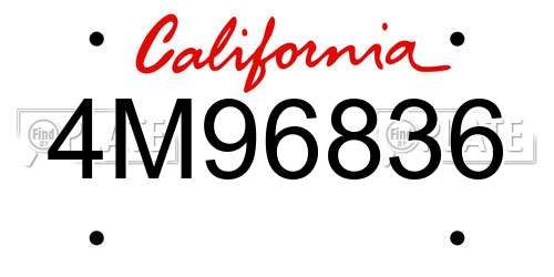 4M96836 California License Plate