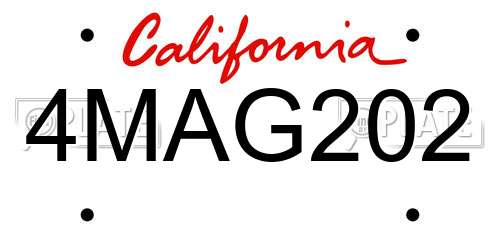 4MAG202 California License Plate