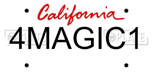 4MAGIC1 California License Plate