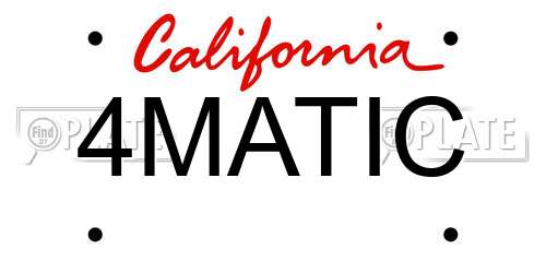 4MATIC California License Plate