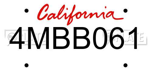 4MBB061 California License Plate