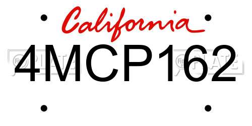 4MCP162 California License Plate
