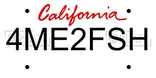 4ME2FSH California License Plate