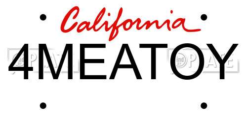 4MEATOY California License Plate
