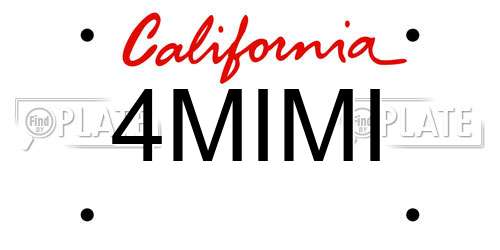 4MIMI California License Plate