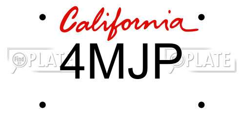 4MJP California License Plate
